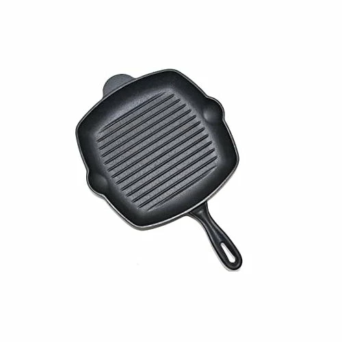 BargainJunkie New Ekoteq 10.5" Pre-Seasoned Cast Iron Square Grill Pan