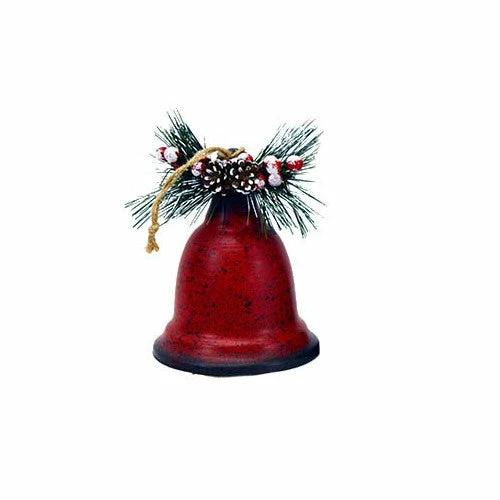 BargainJunkie 6" Metal Bell Ornament, Red New